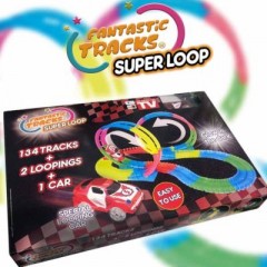 FANTASTIC TRACKS Loop Set mit 4 Autos Autorennbahn Rennstrecke Набор петель с 4 автомобилями, автогоночная трасса, гоночная трасса
