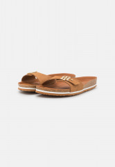 Tommy Hilfiger MOLDED FOOTBED FLAT  Mules summer cognac ПЛАТФОРМА С ФОРМОВАННЫМИ СТУПИЦАМИ Мюли летний коньяк