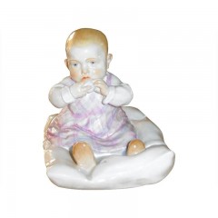 Meissen Meissen  'Figur bunt staffiert' Kind auf Kissen h: 12,5 cm Мейсен &quot;красочно украшенная фигурка&quot; ребенок на подушке h: 12,5 см