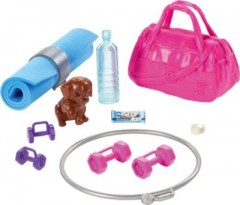 Mattel Barbie Wellness Fitness Puppe und Spielset mit Hundchen und 9 Zubehorteilen Кукла Barbie Wellness Fitness и игровой набор со щенком и 9 аксессуарами