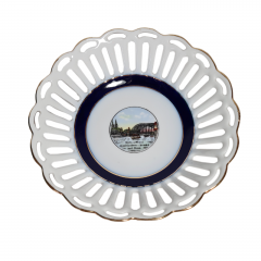 Тарелка винтажная PM "Мост в Кельне", фарфор, 15.5 см, Германия, 1960-70гг.