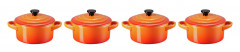 Le Creuset LE CREUSET Mini-Cocotte 4er-Set COCOTTE orange LE CREUSET Mini Cocotte Набор из 4 штук COCOTTE
