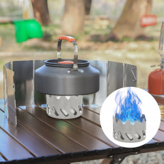 Rutaqian Rutaqian Gaskocher Alkoholkocher Ultraleichter tragbarer Mini-Gaskocher aus Aluminium, (Verdampferofen Fest-Flussigkeit Dual-Use-Camping-Teekocher Haushalts-Trockentopf, Zusammenklappbarer Hitzebestandiger Winddichter Alkoholbrenner), Titan 2-tei