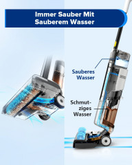 Redkey Redkey Nass-Trocken-Akkusauger W12 SE, 180,00 W, Nass-Trocken-Sauger Staubsauger,Wischmopp, Nass-und Trockensauger Selbstreinigung LED,Leistungsstark leicht leise  Беспроводной пылесос Redkey для сухой и влажной уборки W12 SE, 180,00 Вт, пылесос дл