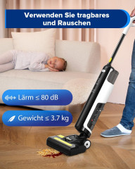 Redkey Redkey Nass-Trocken-Akkusauger W12 SE, 180,00 W, Nass-Trocken-Sauger Staubsauger,Wischmopp, Nass-und Trockensauger Selbstreinigung LED,Leistungsstark leicht leise  Беспроводной пылесос Redkey для сухой и влажной уборки W12 SE, 180,00 Вт, пылесос дл