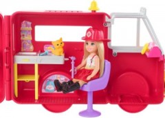 Mattel Barbie Chelsea Puppe (blond) mit Feuerwehr Auto Кукла Барби Челси (блондинка) с пожарной машиной