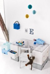 LEGO LEGO Aufbewahrungsbox 4er blau mit Schublade, 25 x 25 x 18 cm Набор ящиков для хранения LEGO из 4 синих ящиков с выдвижным ящиком, 25 x 25 x 18 см.