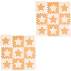 relaxdays 18 x Puzzlematte Sterne orange-beige 18 ковриков-пазлов со звездами оранжево-бежевого цвета