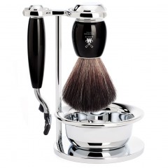 Muhle VIVO 4-teiliges Rasierset, Black Fibre, mit Gillette Mach3  Бритвенный набор VIVO из 4 предметов, черное волокно, с Gillette Mach3
