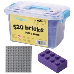 Katara Bausteine Box-Set mit 520 Steinen + Platte + Box Набор строительных блоков из 520 кирпичей + пластина + коробка