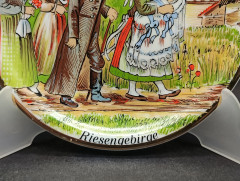 Тарелка декоративная винтажная Bauscher Weiden Bavaria &quot;Деревня в Крконоше&quot;, фарфор, 19 см, Германия, 1981 год.
