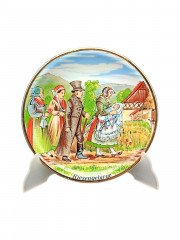 Тарелка декоративная винтажная Bauscher Weiden Bavaria &quot;Деревня в Крконоше&quot;, фарфор, 19 см, Германия, 1981 год.