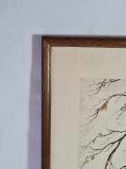 Картина винтажная Kunsthaus Schaller KG / Otriz Alfau "Собор Парижской Богоматери", под стеклом, 55 x 28 см, Германия, 1960-1970гг.