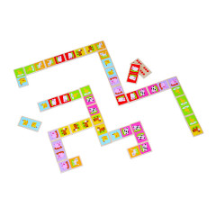 Lelin Holzspielzeug Domino \/ Legespiel und Stapelturm Tiere Деревянная игрушка-домино / Игра-укладка и укладка-башня-животные