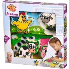 Eichhorn Fuhl-Puzzle Bauerhoftiere mit Textilelementen Пазл Fuhl сельскохозяйственные животные с текстильными элементами