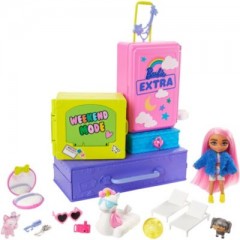 Mattel Barbie Extra Minis Set inkl. Puppe (pinke Haare)  Haustiere Набор Barbie Extra Minis включает в себя куклу (с розовыми волосами) и домашних животных