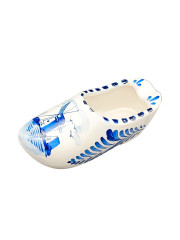 Статуэтка винтажная Delft Blue &quot;Башмачок с мельницей&quot;, ручная роспись, фарфор, 14 х 7 см, Голландия, 1960-70гг.