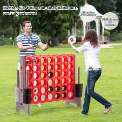 COSTWAY Vier Gewinnt Spielbrettsatze mit 42 Jumbo Ringen Соедините четыре набора игровых досок с 42 огромными кольцами.