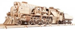 UGEARS Modellbausatz V-EXPRESS DAMPFLOKOMOTIVE mit TENDER Модельный комплект ПАРОВОЗ ЭКСПРЕСС V-EXPRESS с ТЕНДЕРОМ