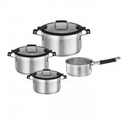 R\u00f6sle R\u00f6sle Topfset 4-tlg. SILENCE PRO schwarz/ silber Набор кастрюль R\u00f6le, 4 шт. ТИШИНА ПРО