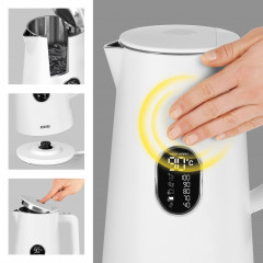N8WERK N8WERK Wasserkocher Wasserkocher Temperatureinstellung White Edition, 1.5 l  Чайник N8WERK с регулировкой температуры White Edition, 1,5 л