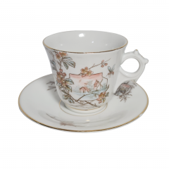 Чайная пара винтажная Im Stil Hutschenreuther &quot;Деревенский пейзаж&quot; в пастельных тонах, фарфор, Германия, 1970-80гг.