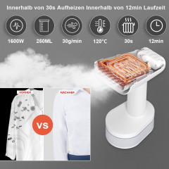 EUGAD EUGAD Dampfburste, 1600,00 W, mit Selbstreinigungsfunktion 250 ml  Паровая щетка EUGAD, 1600,00 Вт, с функцией самоочистки, 250 мл.