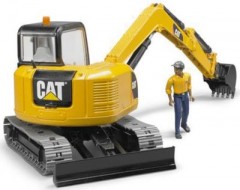 Bruder BRUDER 2466 Cat Minibagger mit  Bauarbeiter 1:16 Мини-экскаватор BRUDER 2466 Cat со строителем 1:16