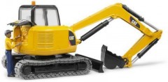 Bruder BRUDER 2466 Cat Minibagger mit  Bauarbeiter 1:16 Мини-экскаватор BRUDER 2466 Cat со строителем 1:16
