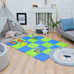 LittleTom Puzzlematte Uni Hellgrun Dunkelblau 20 Teile Коврик-пазл Uni светло-зеленый темно-синий 20 штук