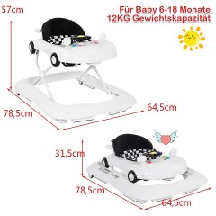 COSTWAY® Lauflernhilfe klappbar Baby Walker Складная детская ходунка