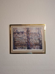 Картина винтажная &quot;Вид на Арль&quot; Винсент Ван Гог, золотистая рама, 43 x 35 см, Германия, 1960-70гг.
