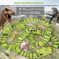 COSTWAY Autorennbahn Dinosaurier Rennstrecke Set Набор гоночных трасс для динозавров