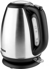 Hyundai Hyundai Wasserkocher VK302, 1,7 l, 2200 W, Edelstahl, Doppelsicherheitssystem, transparenter Deckel  Чайник Hyundai VK302, 1,7л, 2200Вт, нержавеющая сталь, двойная система безопасности, прозрачная крышка