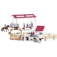 Schleich Exklusiver Horse Club Reiterhof: 72140 Fitness-Check vor dem grossen Reitturnier Эксклюзивные конюшни Horse Club: 72140 проверок физической формы перед большим конным шоу