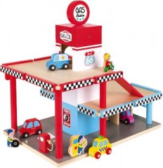 Janod Tankstelle\/ Garage (Holz) Заправка/гараж (деревянный)
