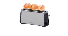 Cloer Cloer Toaster 3710 silber/schwarz, 1.380 Watt, fur 4 Scheiben Toast  silber/schwarz Cloer Toaster 3710 серебристый/черный, 1380 Вт, на 4 ломтика тостов