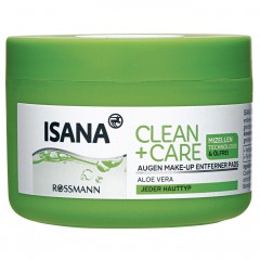 Isana Clean &amp; Care olfreie Mizellen Augen Make-up Entferner Pads Безмасляная мицелла подушечки  для снятия макияжа с глаз для всех типов кожи 50 шт,