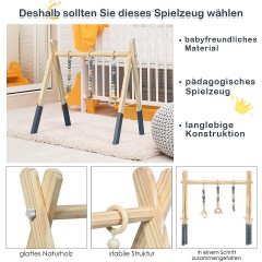 COSTWAY® Spielbogen mit 3 abnehmbaren Kinderspielzeugen Игровая арка с 3 съемными детскими игрушками