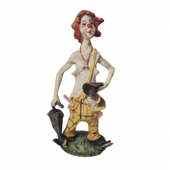Фигурка Pucci &quot;Клоун с зонтом в желтых штанах&quot;, фарфор, 23.5 см, Германия, 1970-80гг.