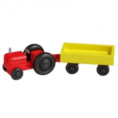 Holzspielzeug Traktor mit Anhanger Деревянный игрушечный трактор с прицепом