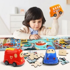 TOPBRIGHT Holzpuzzle Feuerwehr mit Fahrzeug zum Aufbewahren Деревянная пожарная головоломка с транспортным средством для хранения