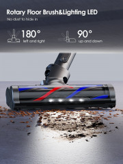 Honiture Honiture Akku-Hand-und Stielstaubsauger, 400W/33KPA Akku Staubsauger Touchscreen, Anti-Tangle-Staubsauger, Kantenreinigung, 1.2L, V-formige Anti-Haarwickel-Bodenburste Blau Беспроводной ручной пылесос Honiture, беспроводной пылесос мощностью 400 