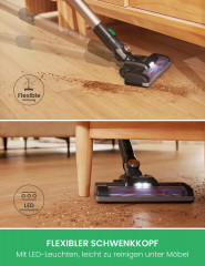 Vactidy Vactidy Akku-Hand-und Stielstaubsauger Ideal fur Hartboden, Teppiche, Tierhaare, 120,00 W, beutellos, Mit abnehmbarem bis zu Staubsauger Tierhaare fur Hartholzboden  Беспроводной ручной пылесос Vactidy, идеально подходящий для уборки твердых полов