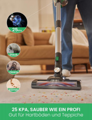Vactidy Vactidy Akku-Hand-und Stielstaubsauger Ideal fur Hartboden, Teppiche, Tierhaare, 120,00 W, beutellos, Mit abnehmbarem bis zu Staubsauger Tierhaare fur Hartholzboden  Беспроводной ручной пылесос Vactidy, идеально подходящий для уборки твердых полов