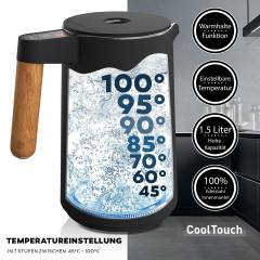 Balter Balter Wasserkocher WK-08, mit Temperatureinstellung, 45°C-100°C, Doppelwand, Edelstahl, BPA frei  Чайник Balter WK-08, с регулировкой температуры, 45°C-100°C, двойные стенки, нержавеющая сталь, без BPA.