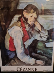 Картина винтажная &quot;Мальчик в красном жилете&quot; Сезанн, 80 x 62 см, Германия, 1960-70гг.