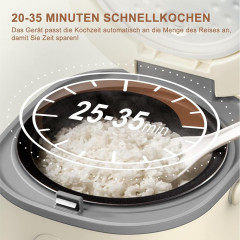 Mutoy Mutoy Multikocher 2L Reiskocher mit Dampfgarer,Antihaft-Garen,One-Touch-Bedienung, Perfekt fur 1-4 Personen zum Kochen von Reis,Fleisch,Nudeln oder Suppe  Мультиварка Mutoy, рисоварка объемом 2 л с пароваркой, антипригарное приготовление, управление