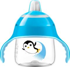 Philips AVENT „Pinguin“-Стаканчик для питья	: Sip, No Drip Becher 200ml (blau), 1 шт