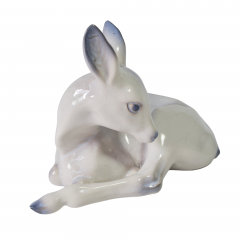 Статуэтка винтажная Lladro &quot;Бело-голубой олень&quot;, фарфор, 15 x 7 x 11 см, Испания, 1960-70гг.